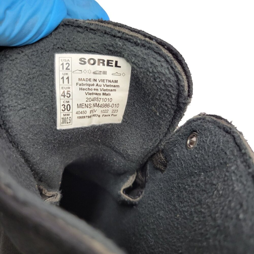 SOREL METRO™ II Mens Sz 12 Waterproof Sneakers Black Suede High Top Outsole LKNC - Picture 7 of 10